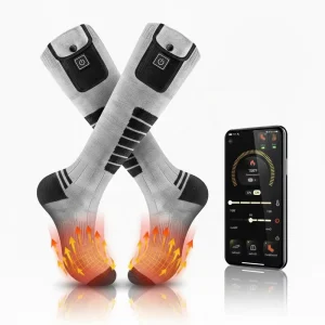 OEM ODM Electric Heated Socks 7.4V 3200mAh Rechargeable Battery Eco Friendly Coolmax Material Breathable Anti Bacterial Winter