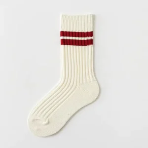 OEM/ODM Men’s Regular Letter Casual Sweat-Absorbent Breathable Double Fashion Simple Style Knit Tube Socks for Spring Summer