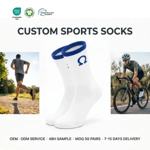 OEM ODM Service Custom Logo Men’s Breathable Mesh Sports Socks Combed Cotton Cushioned Athletic Socks For Cycling ISO 9001