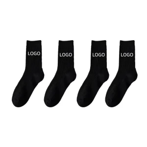 OEM Personalized Custom Designer Knitted Logo Cotton Men Unisex Custom Crew Sports Socks