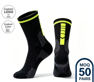OEM Terry Cushion Cotton Nylon Crew Sports Socks Men Outdoor Running Biking Basketball Athletic Socks