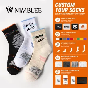 OEM Terry Cushioned Cotton Knit Sports Basketball Socks Men’s Youth Size with Bottom Logo Position Sports Gym Custom Socks