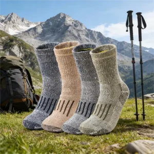 OEM Warm High Quality Crew Thick Full Terry Thermal Merino Wool Trekking Winter Hiking Socks for Outdoor Sports
