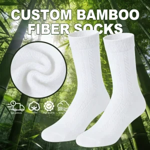 Oem Classical Design Logo Business Dress Socks Black White Customised Branded Socks Antibacterial Bamboo Fiber Custom Socks