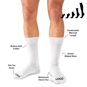 Oem Logo Design Crew Socks Sports Cotton Bamboo Men Socks Brand Jacquard Designer Customised Custom Socks
