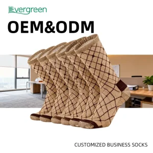 Oem Mens Dress Socks Cotton Lightweight Breathable 6 Pack High Crew Business Socks Formal Dress Socks Bulk Order