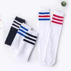 Organic Cotton Children Sock Students’ School Uniform Striped Socks Stockings Boys Girls Children’s Long Socks