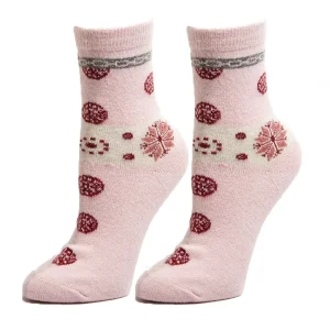 Organic Cotton Jacquard Floral Anti Slip Disposable Socks Standard Crew Casual Socks for Women Autumn Daily Use
