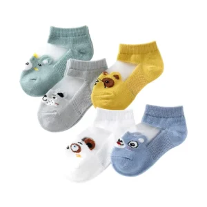 Organic Cotton Socks Breathable Mesh Baby Socks 6 12 Months Cute Animal Knitted Baby Girls Summer Socks