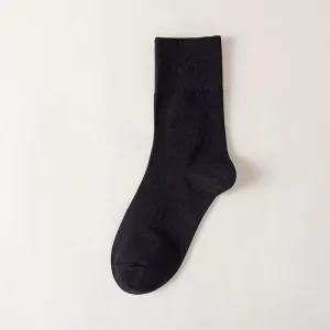 Organic Cotton Women’s Dress Socks Breathable and Anti-Bacterial Solid Color Casual Crew for Spring
