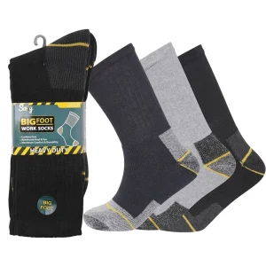 Organic Recycled Cotton Moisture Wicking Crew Socks for Men Heavy Duty Terry Print Logo for Spring Hiking and Work