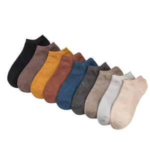 Organic Summer Solid Fiber Men’s Socks Ankle Socks Sweat-absorbent Bamboo Woven Knitted Women’s Socks