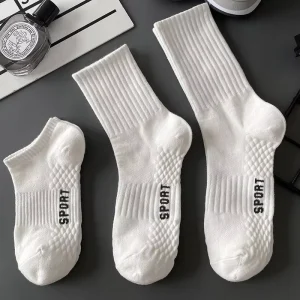 Outdoor Fitness Running Grip Socks Terry Towel White Football Soccer Men Sport Socks