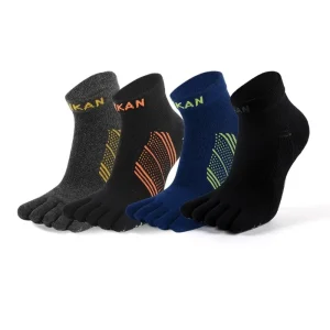 Outdoor Hiking Men’s Five-Toe Socks Breathable Marathon Running Socks with Anti-Slip Gel Sports Toe Socks