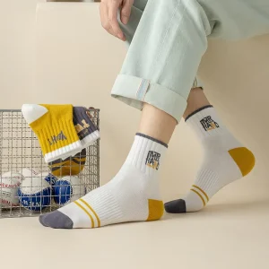 Outdoor Mid Tube Crew Running Socks Cotton Breathable Sweat Absorption Athletic Men’s Women’s Sports Socks
