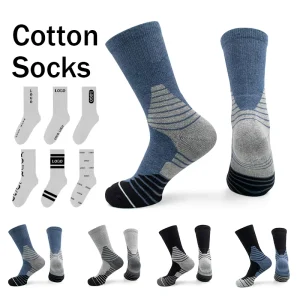 Outdoor Running Comfortable Thick Terry Bottom Sports Socks Mid Calf Breathable Spring Sweat Absorbent Wear Resistant Custom