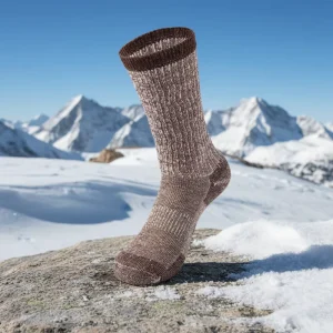 Outdoor Sport Winter Wool Nylon Sock Thick Cushion Warm Thermal Anti-Bacterial Knitted for Climbing Snow Mountain Hiking Skiing