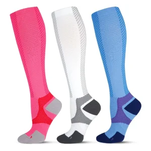 Outdoor Sports Compression Socks Polyamide High Stretch Jacquard Knitted Quick Dry Calf Protection Autumn Grip Stockings Cuff