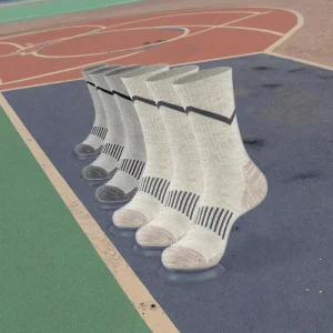 Outdoor Spring Sports Socks Men Crew Thick Knitted Spandex Cotton Mid Tube Towel Bottom Basketball Body Logo