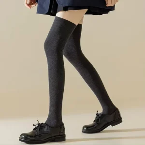 Over Knee Thigh Socks Breathable Cotton Spandex Knit Women’s Boot Socks Summer Casual Daily Wear