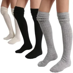 Overknee Over the Calf Cotton Boot Socks Women Compression Anti Slip Winter