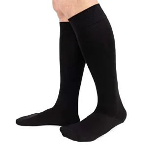 Pack of 6 Pairs Men’s Thick Thermal Socks with Solid Pattern Warm Durable Two Sizes Black 43 46