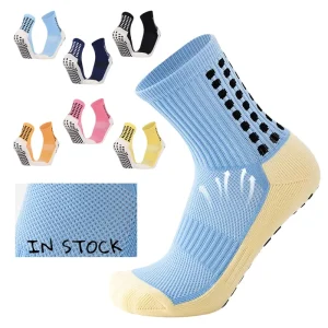 Packaging Low Moq Football Socks Men Sweat Absorbing Soccer Socks Logo Grip Non slip In Stock Anti slip Sports Socks