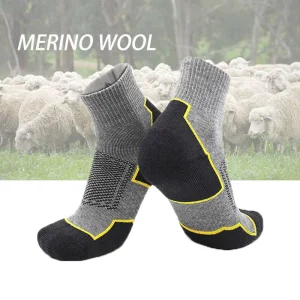 Padded Wear Resistant Merino Wool Socks Outdoor Thermal Travel Work Women’s Men Hiking Socks