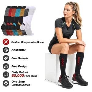 Pain Relief Compression Socks with Pattern for Varicose Veins and Blood Circulation