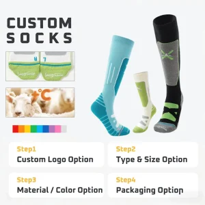 Parent Child Family Winter Wool Knitted Ski Socks Knee High Matching Set with Terry Cushion and Cuff Detail for Ski Trip