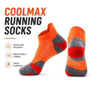 Performance Breathable Men Ankle Sports Socks Custom Logo Coolmax Running Socks