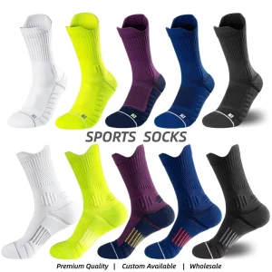 Performance Crew Professional Sports Socks Running Basketball Gym Breathable Cushion Compression Fit Custom Logo Bulk