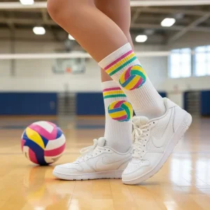 Performance Socks Novelty Athletic Socks for Sports Cushioned Calf Crew Golf Tennis Pickleball Volleyball Socks