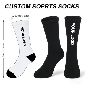 Personalised Custom Knitted Men Socks Women Sport Crew Cotton Socks