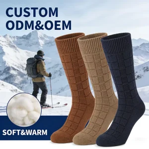 Personalized Athletic Outdoor Sports Socks Travel Thermal Design Antibacterial Men Socks Alpaca Wool Custom Socks