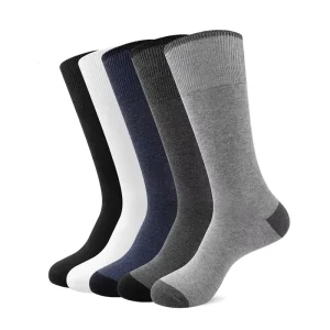 Personalized Custom Autumn Breathable Crew 100% Cotton Knitted Knee High Sports Compression Socks for Men