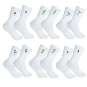 Personalized Embroidery White Cotton Terry Crew Socks Comfort Cushion Custom Logo for Workout Daily Gift