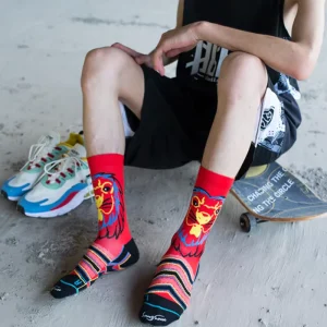 Personalized Sports Hip Hop Cotton Socks for Men Soft Cushioned Terry Crew Skateboard Socks Design Inspired by Athletes