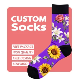 Pilates Socks Crew Fashion Half Terry Custom logo Print Pilates Socks Sport Custom OEM Grip Socks