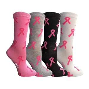Pink Ribbon Womens Breast Cancer Awareness Socks Custom Pink Ribbon Pattern Breast Cancer Sock