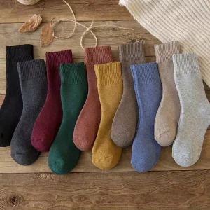 Plain Warm Thicken Terry Crew Custom Design Winter Unisex Women Men Thick Socks