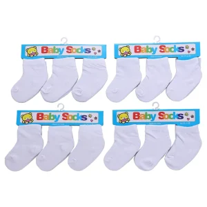 Plain White Cotton Baby Socks