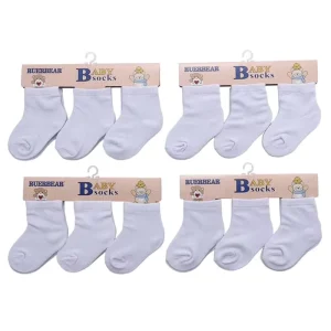 Plain White Cotton Baby Socks