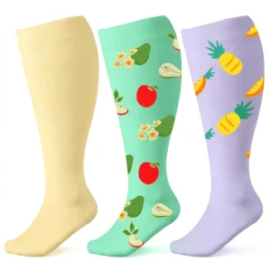 Plus Size Compression Socks for Women Men Wide Calf 15-20 MmHg Knee High Extra Large Nurses Pregnant Travel