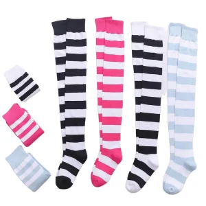 Plus Size Good Quality Women Long Over Knee Thick Thigh High Socks Knitted Breathable Spring Geometric Pattern