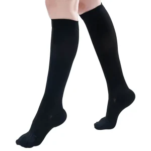 Plus Size Knee High Sock 20 30mmHg Black Surgery Stocking for Leg Poor Circulation