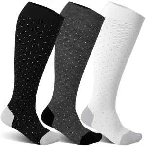 Plus Size Women 15 20mmHg Bamboo Wide Calf Knee High Socks Bamboo Compression Socks for Nurses Pregnancy