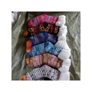 Polyester Cotton Ankle Thick Thermal Winter Socks Silicone Non slip Floor Women Anti Freeze Home Sleeping