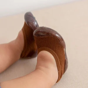 Pre Walker Soft Sole Sock TPE Outsole Non Slip Breathable Cotton Blend Upper Infant Socks Simple Solid Color Unisex Design