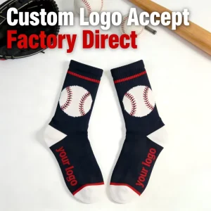 Premium Breathable Combed Organic Cotton Baseball Crew Socks Soft Moisture Wicking Quick Dry Thin Athletic Outdoor Sports
